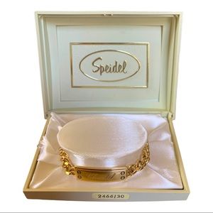 NIB Speidel 6 inch Gold I.D. Bracelet